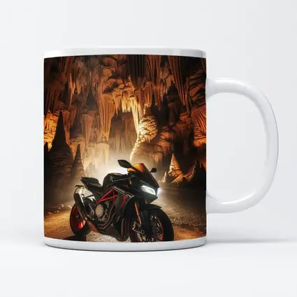 Sport Bike Superbike Inside Dramatic Cave Setting