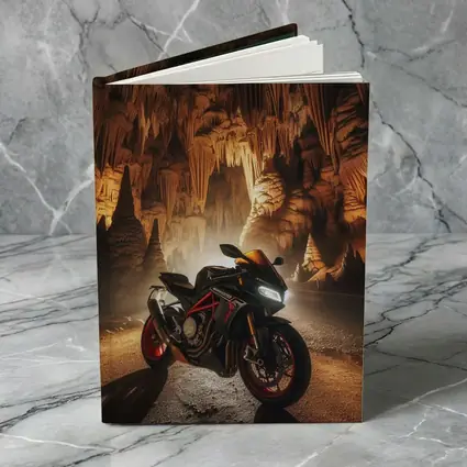 Sport Bike Superbike Inside Dramatic Cave Setting