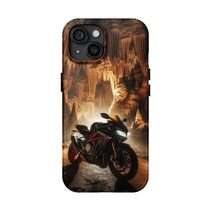 Sport Bike Superbike Inside Dramatic Cave Setting