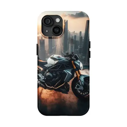 Naked Streetfighter Motorcycle City Skyline Sunset
