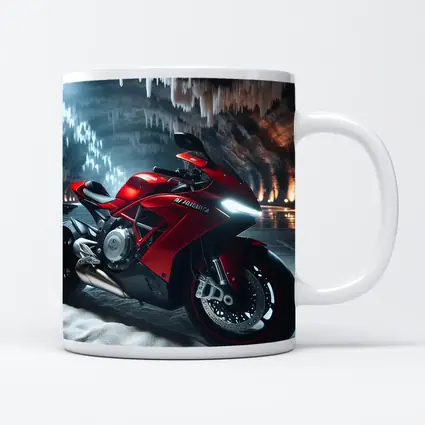 Red MV Agusta Superbike Inside Ice Cave