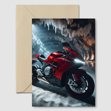 Red MV Agusta Superbike Inside Ice Cave