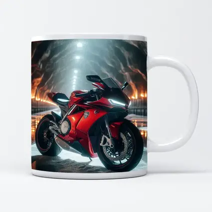Red MV Agusta Superbike in Dramatic Cave
