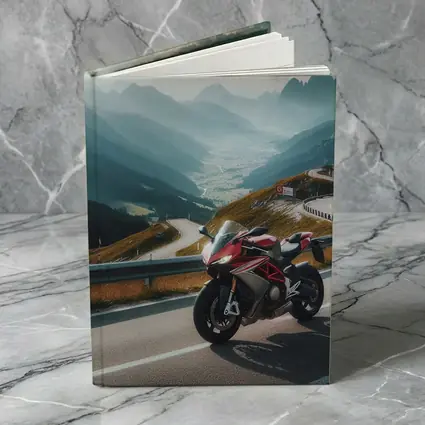 Red Sport Bike Alpine Mountain Road