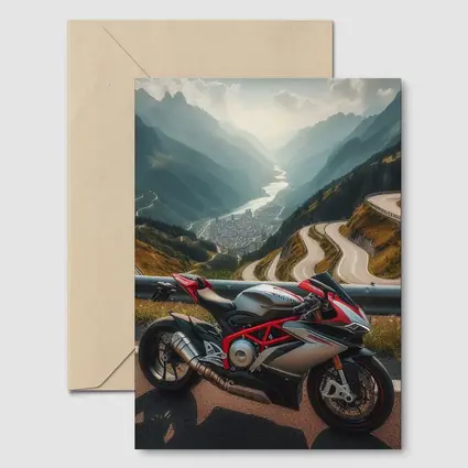 Sport Bike Superbike Mountain Road Alpine View