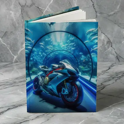 Sport Bike Inside Underwater Aquarium Tunnel