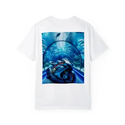 Sport Bike Inside Underwater Aquarium Tunnel
