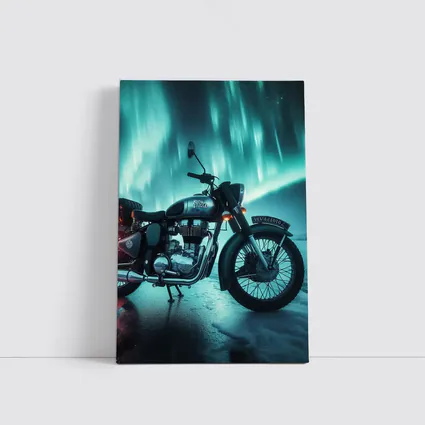 Royal Enfield Classic Under Northern Lights