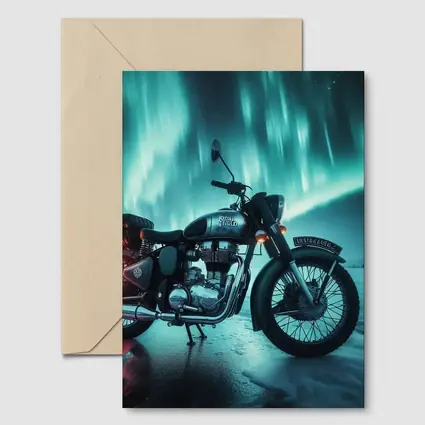 Royal Enfield Classic Under Northern Lights