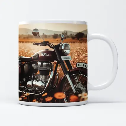 Royal Enfield Classic Motorcycle Wildflower Field
