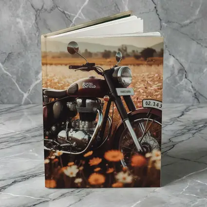 Royal Enfield Classic Motorcycle Wildflower Field