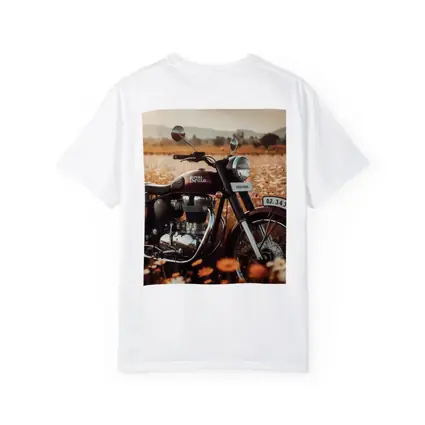 Royal Enfield Classic Motorcycle Wildflower Field