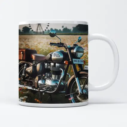 Royal Enfield Classic Motorcycle Wildflower Field
