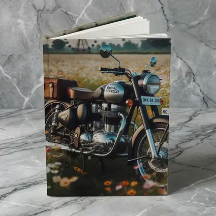 Royal Enfield Classic Motorcycle Wildflower Field