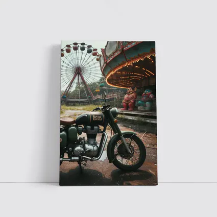 Royal Enfield Motorcycle Abandoned Amusement Park