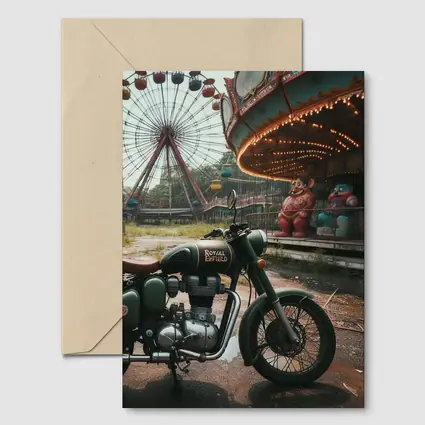 Royal Enfield Motorcycle Abandoned Amusement Park