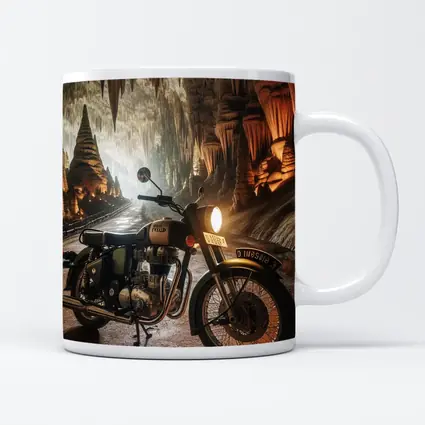 Royal Enfield Classic Motorcycle Inside Cave