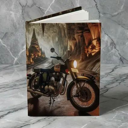 Royal Enfield Classic Motorcycle Inside Cave
