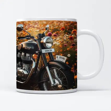 Royal Enfield Classic Motorcycle Wildflower Field