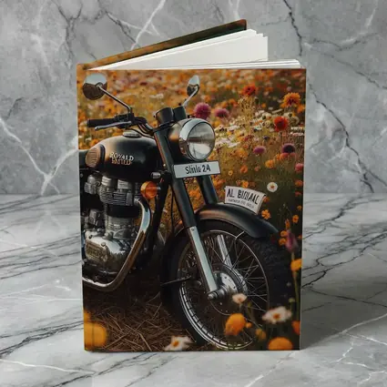 Royal Enfield Classic Motorcycle Wildflower Field