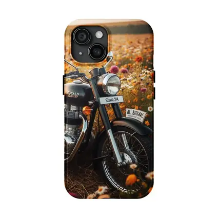 Royal Enfield Classic Motorcycle Wildflower Field