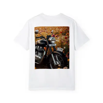 Royal Enfield Classic Motorcycle Wildflower Field