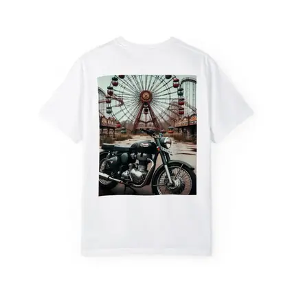 Classic Motorcycle Abandoned Amusement Park Background