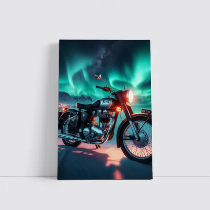 Royal Enfield Classic Under Northern Lights