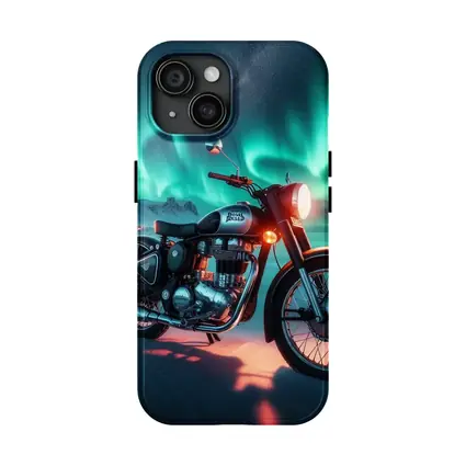 Royal Enfield Classic Under Northern Lights