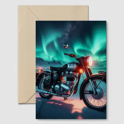 Royal Enfield Classic Under Northern Lights