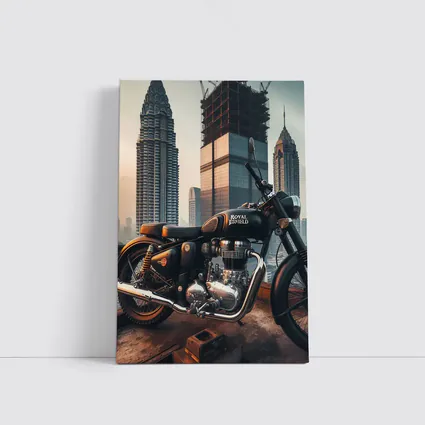 Royal Enfield Classic City Skyline Background