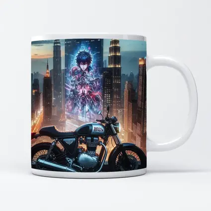 Cafe Racer Motorcycle Anime City Night