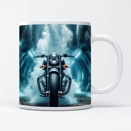 Classic Cruiser Motorcycle Underwater Wave Explosion