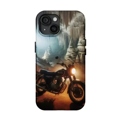 Suzuki Cafe Racer Motorcycle Inside Mystical Cave