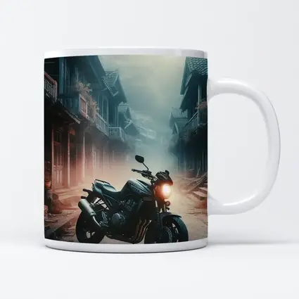 Naked Bike Motorcycle Misty Village Street