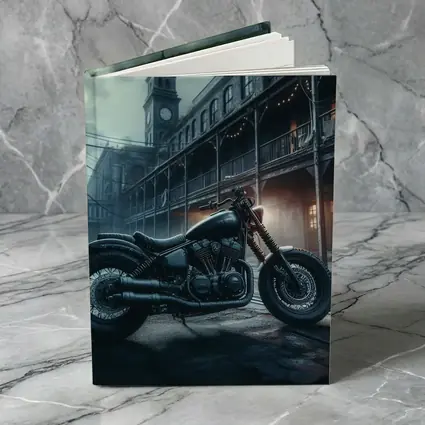Dark Bobber Motorcycle Moody Gothic Street Scene