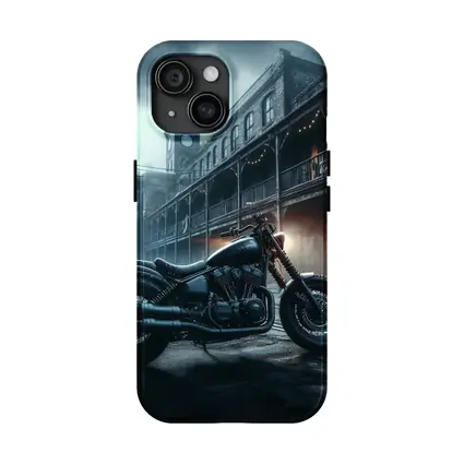 Dark Bobber Motorcycle Moody Gothic Street Scene
