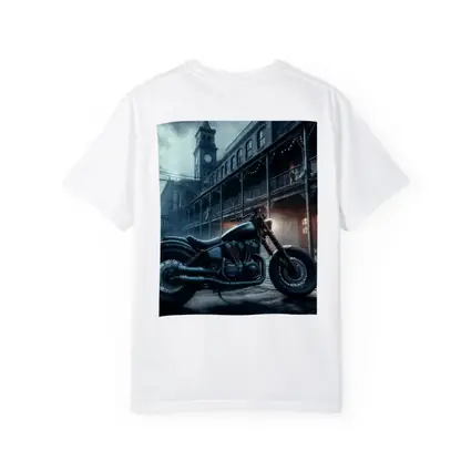 Dark Bobber Motorcycle Moody Gothic Street Scene