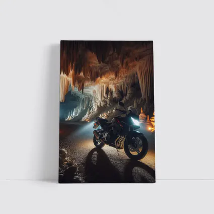 Sport Bike Inside Dramatic Cave Formation