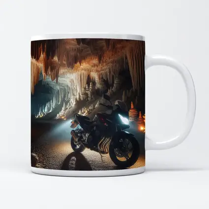 Sport Bike Inside Dramatic Cave Formation