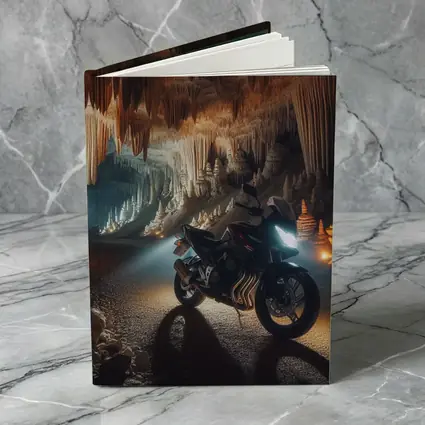 Sport Bike Inside Dramatic Cave Formation
