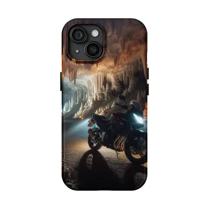 Sport Bike Inside Dramatic Cave Formation