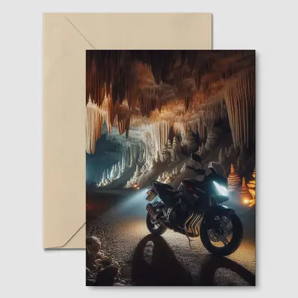 Sport Bike Inside Dramatic Cave Formation