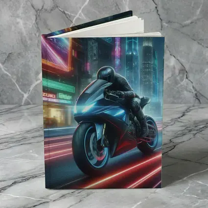 Futuristic Sport Bike Neon Cyberpunk City Night