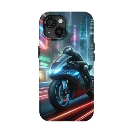 Futuristic Sport Bike Neon Cyberpunk City Night