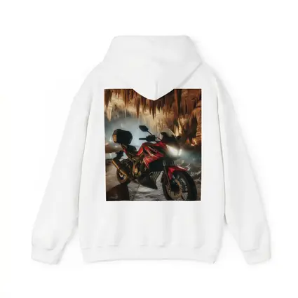 Red Honda Motorcycle Inside Dramatic Cave