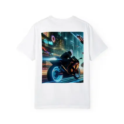 Cyberpunk Sport Bike Neon Futuristic City