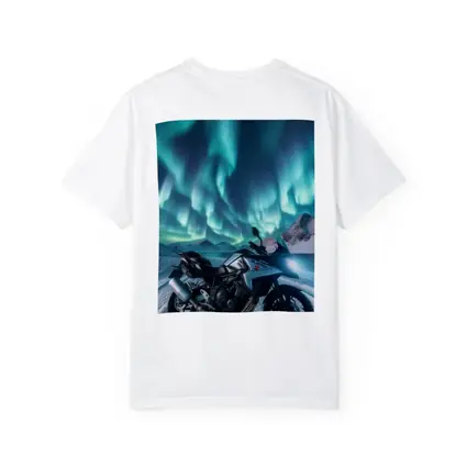 Suzuki Motorcycle Northern Lights Snowy Mountains
