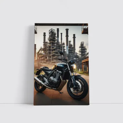 Suzuki Naked Bike Industrial Factory Background