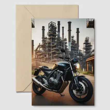 Suzuki Naked Bike Industrial Factory Background